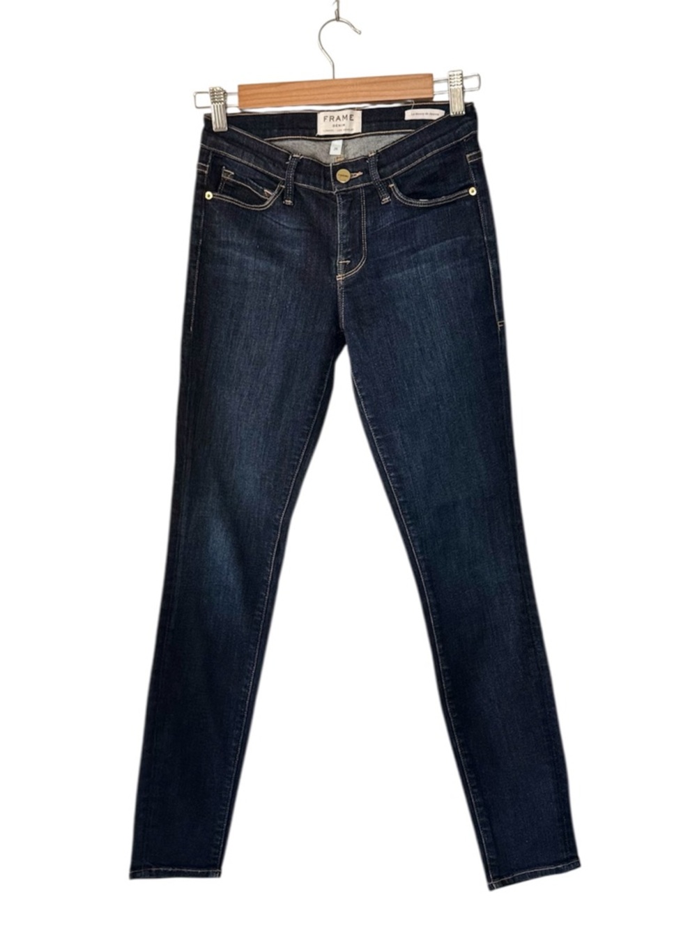 FRAME Le Skinny De Jeanne Mid Rise Skinny Jeans 26 Blue Premium Super Stretch